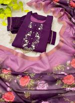 Roman Silk Wine Festival Wear Hand Work Readymade Kurti Set